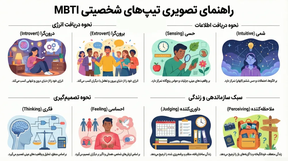 آزمون شخصیت شناسی 1 انواع شخصیت در تست mbti