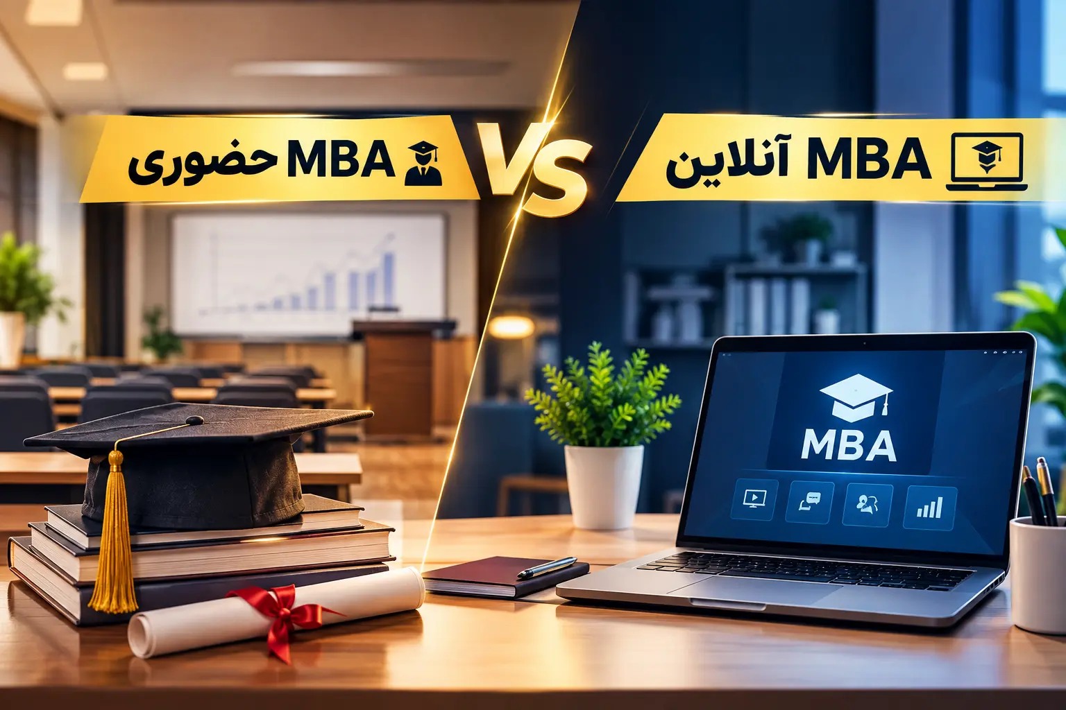 MBA آنلاین در مقابل MBA حضوری